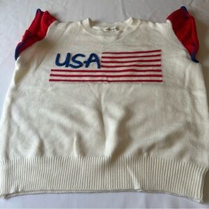 Main Strip Red and White Crew Neck Sweaters